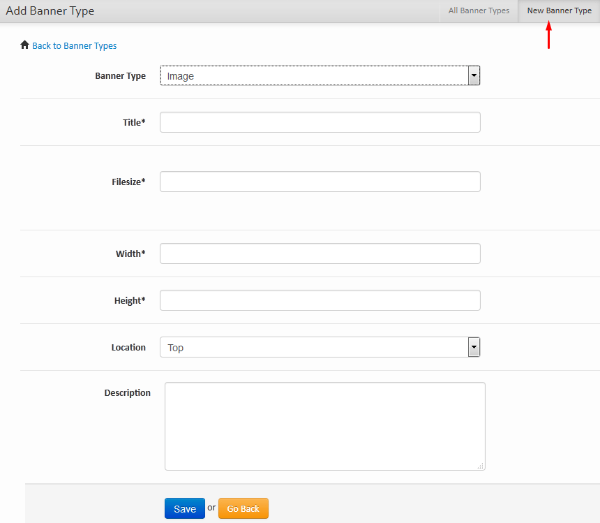 Banner Types Form